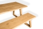 Preview: Set: Solid Hardwood Oak rustic Kitchen Table with bench and trapece table and bench legs 40mm natural oiled